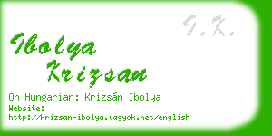 ibolya krizsan business card
